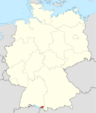 Deutschlandkarte, Position des Landkreises Lindau (Bodensee) hervorgehoben