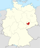 Deutschlandkarte, Position des Landkreises Leipzig hervorgehoben