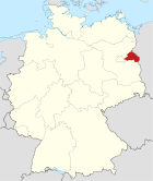 Deutschlandkarte, Position des Landkreises Märkisch Oderland hervorgehoben