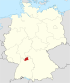 Deutschlandkarte, Position des Neckar-Odenwald-Kreises hervorgehoben