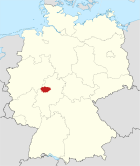 Deutschlandkarte, Position des Landkreises Marburg-Biedenkopf hervorgehoben
