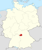 Deutschlandkarte, Position des Landkreises Neustadt a.d.Aisch-Bad Windsheim hervorgehoben