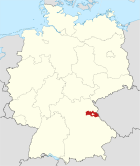 Deutschlandkarte, Position des Landkreises Neustadt a.d.Waldnaab hervorgehoben
