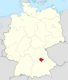 Deutschlandkarte, Position des Landkreises Neumarkt i.d.Opf. hervorgehoben