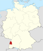 Deutschlandkarte, Position des Ortenaukreises hervorgehoben
