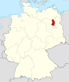 Deutschlandkarte, Position des Landkreises Oberhavel hervorgehoben