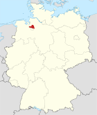 Deutschlandkarte, Position des Landkreises Osterholz hervorgehoben