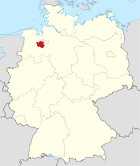 Deutschlandkarte, Position des Landkreises Oldenburg hervorgehoben