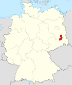 Deutschlandkarte, Position des Landkreises Oberspreewald-Lausitz hervorgehoben