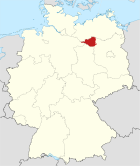 Deutschlandkarte, Position des Landkreises Prignitz hervorgehoben
