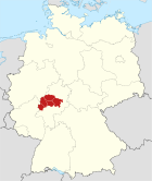 Lage des Regierungsbezirkes Gießen in Deutschland