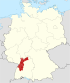 Lage des Regierungsbezirkes Karlsruhe in Deutschland