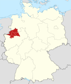 Lage des Regierungsbezirkes Münster in Deutschland