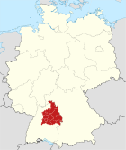 Lage des Regierungsbezirkes Stuttgart in Deutschland