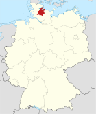 Deutschlandkarte, Position des Kreises Rendsburg-Eckernförde hervorgehoben
