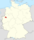 Deutschlandkarte, Position des Kreises Recklinghausen hervorgehoben
