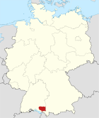 Deutschlandkarte, Position des Landkreises Ravensburg hervorgehoben