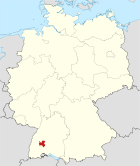 Deutschlandkarte, Position des Landkreises Rottweil hervorgehoben