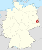 Deutschlandkarte, Position des Landkreises Spree-Neiße hervorgehoben