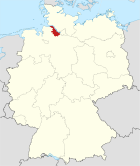 Deutschlandkarte, Position des Landkreises Stade hervorgehoben