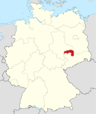 Deutschlandkarte, Position des Landkreises Nordsachsen hervorgehoben