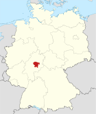 Deutschlandkarte, Position des Vogelsbergkreises hervorgehoben
