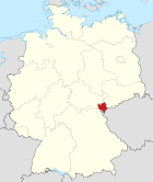 Deutschlandkarte, Position des Vogtlandkreises hervorgehoben