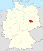 Deutschlandkarte, Position des Landkreises Wittenberg hervorgehoben