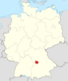 Deutschlandkarte, Position des Landkreises Weißenburg-Gunzenhausen hervorgehoben