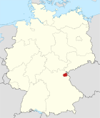 Deutschlandkarte, Position des Landkreises Wunsiedel i. Fichtelgebirge hervorgehoben