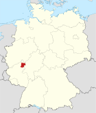 Deutschlandkarte, Position des Westerwaldkreises hervorgehoben