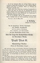 Erste Seite der Enzyklika „Mit brennender Sorge“, Ausgabe aus dem Bistum Speyer, mit einem Vorsatz von Bischof Ludwig Sebastian, gedruckt in der Jäger`schen Druckerei Speyer, die deshalb enteignet wurde