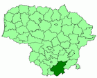 Lagekarte von Varėnos rajono savivaldybė