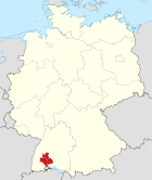 Lage der Region Schwarzwald-Baar-Heuberg in Deutschland