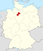 Deutschlandkarte, Position des Landkreises Soltau-Fallingbostel hervorgehoben
