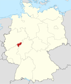 Deutschlandkarte, Position des Kreises Siegen-Wittgenstein hervorgehoben