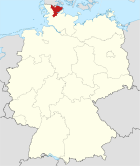 Deutschlandkarte, Position des Kreises Schleswig-Flensburg hervorgehoben