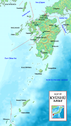 Detaillierte Karte Kyūshūs