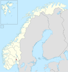 Norwegenkarte, Position von Oslo hervorgehoben