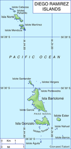 Karte der Diego-Ramirez-Inseln