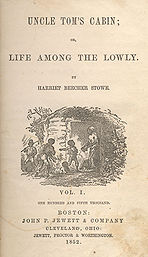 Uncle Tom’s Cabin, Buchcover 1852