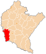 Karte des Powiat Jasielski