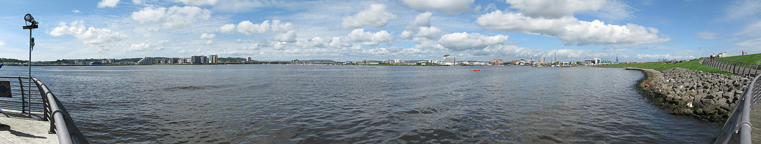 Die Bucht von Cardiff im August 2010