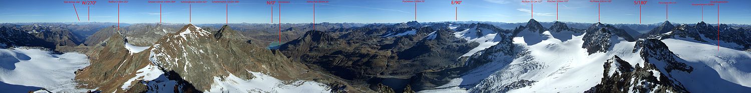 360°-Panorama von der Spitze des Silvrettahorns (12. Oktober 2007)