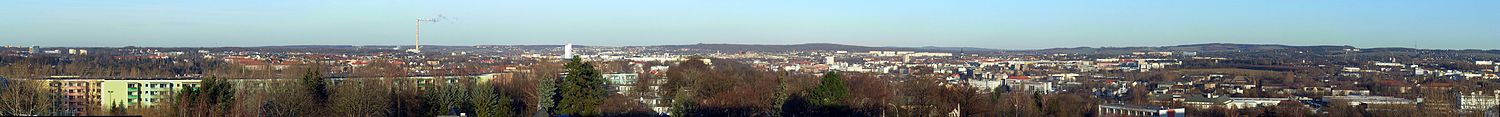 Panoramabild von Chemnitz aus südlicher Richtung