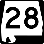 Straßenschild der Alabama State Route 28