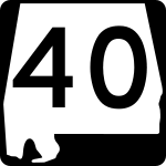 Straßenschild der Alabama State Route 40