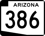 Straßenschild der Arizona State Route 386