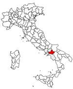 Lage der Provinz Avellino innerhalb Italiens