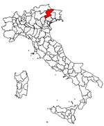 Lage der Provinz Belluno innerhalb Italiens